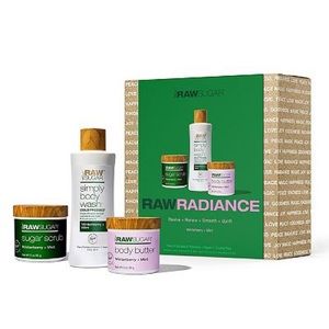 NEW Raw Sugar Living 3pc Women’s Gift Set Body Wash Butter Scrub Lotion Radiance